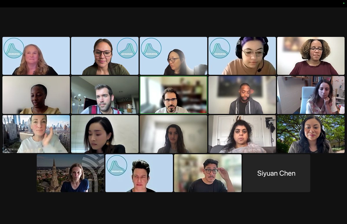 It is  a significant moment ;) when we cluster! IMMERSE Cohort 1 and 2 zoom party.