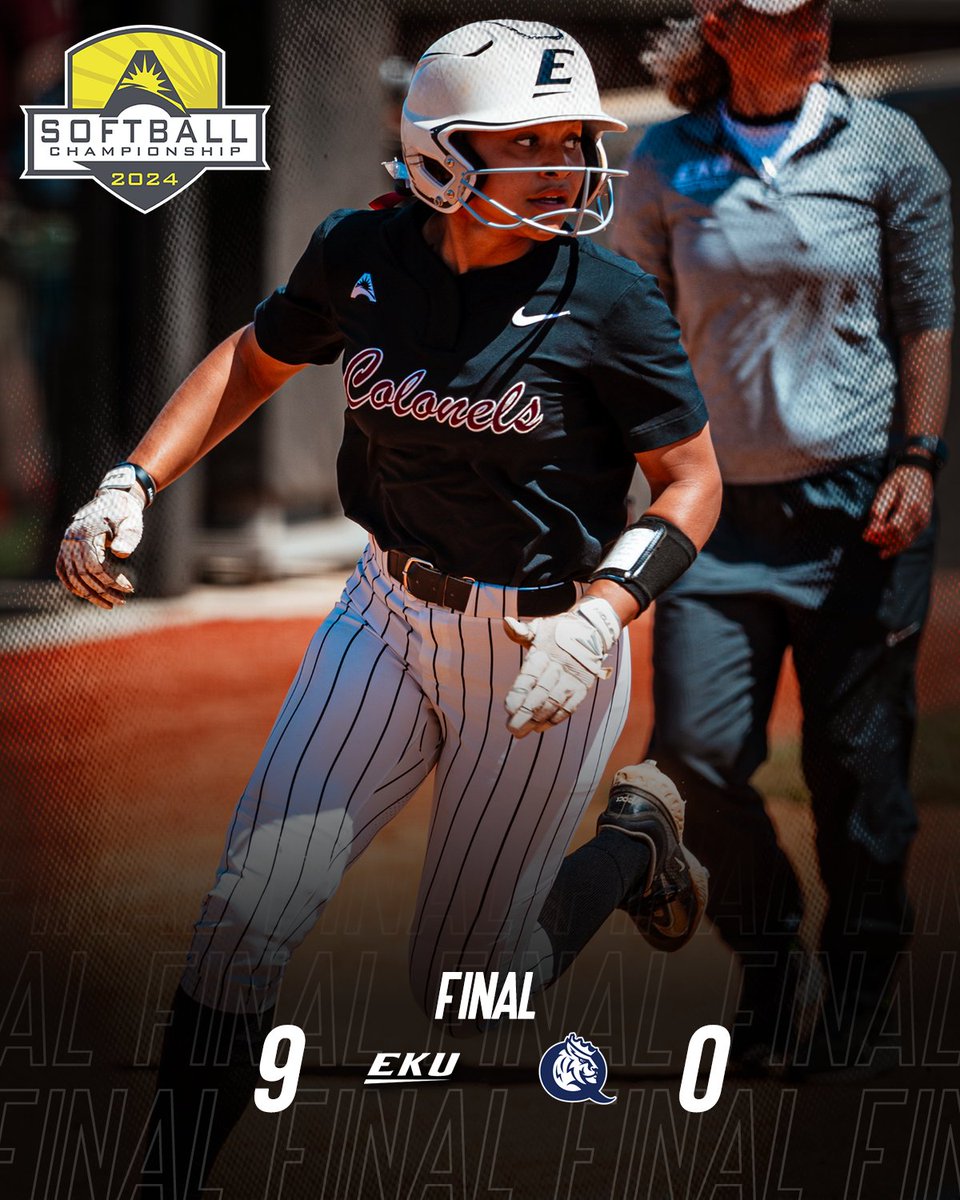 🥎The Colonels win BIG! 🥎

@EKU_Softball scores 9️⃣ runs & shuts out the Royals to advance in the #ASUNSB Championship! 💯

#ASUNBuilt | #GoBigE