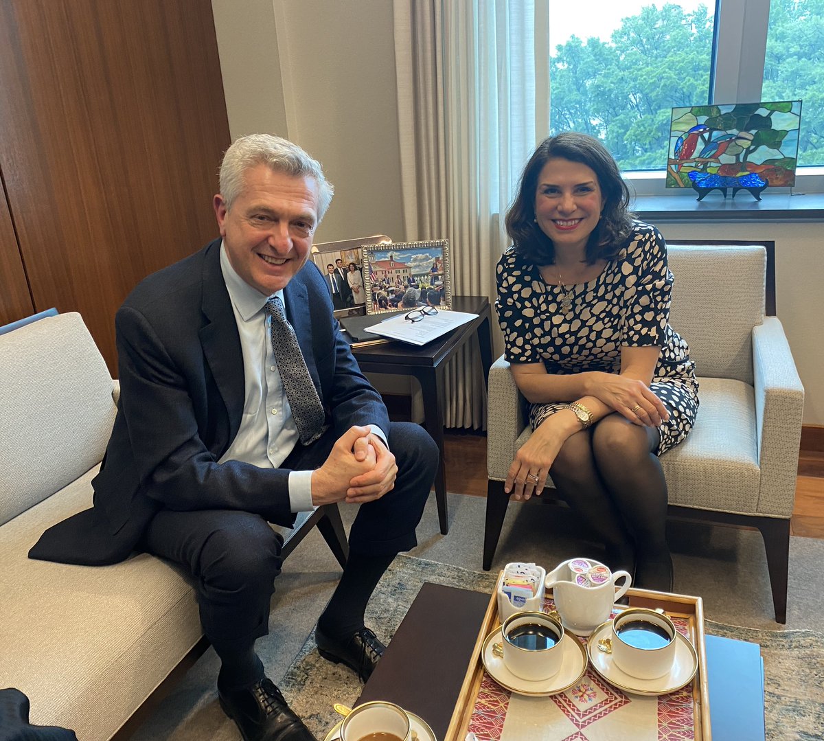 Happy to meet a second time this week with my friend @refugees High Commissioner @FilippoGrandi. We discussed situations in Burma, the Middle East, Sudan, Ukraine, and beyond, and @StatePRM and UNHCR collaboration in the face of growing humanitarian needs.