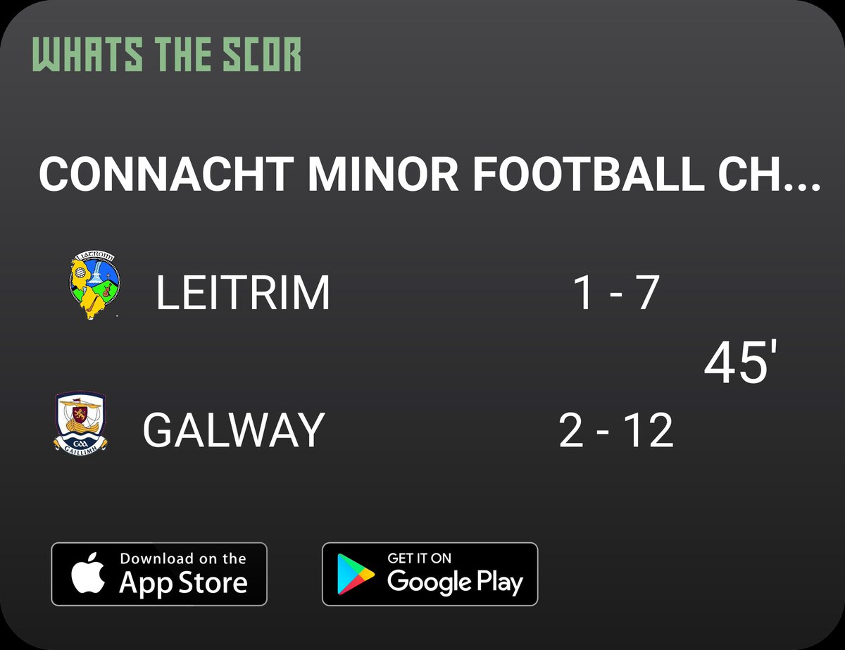 Get Live Score Updates straight to your phone, download Whats The Scor. Follow us on @WhatstheScor