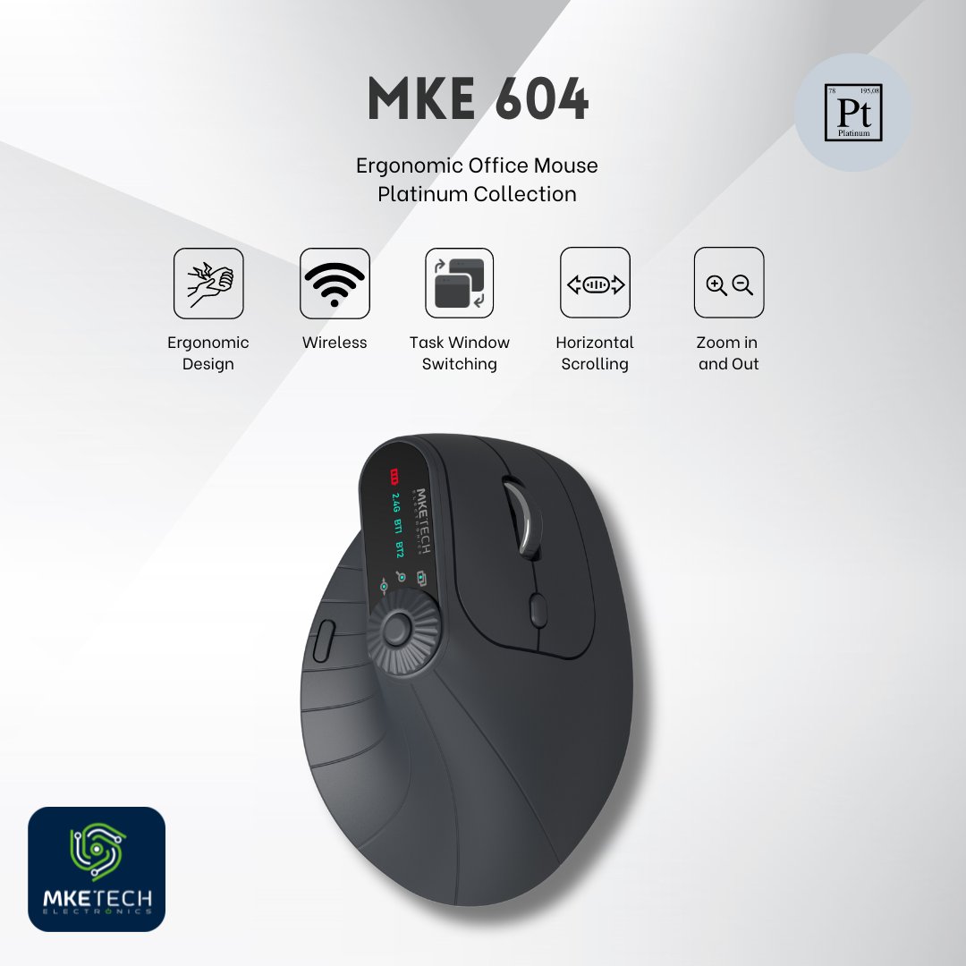 MKE 604 – Ergonomic Tri-Mode Mouse was designed to improve comfort and productivity!  (New)

#mketechelectronics #mketech #mke604 #ergonomic #quality #mice #mouse #computeraccessories #inovation #computerhardware #comfort #ergonomics #performance #consumerelectronics