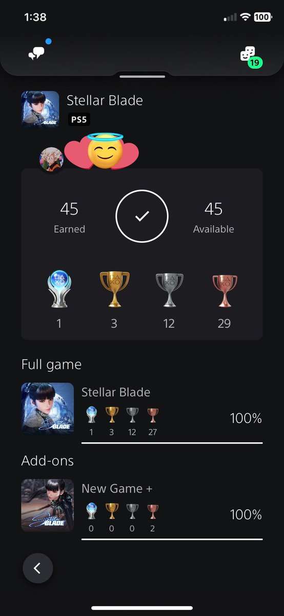 Maidenlessmanga's tweet photo. Platinum #267: Stellar Blade
Felt so good unlocking this one. Lover every aspect of the game truly. I hope we get dlc of a sequel soon because 2 playthroughs wasn’t enough tbh 😅
My goty as of now.
Rate: 10/10. Idc, 🙏🏼🪽
#StellarBlade #eve #eveprotocol #ps5 https://t.co/NbraoBL2B8