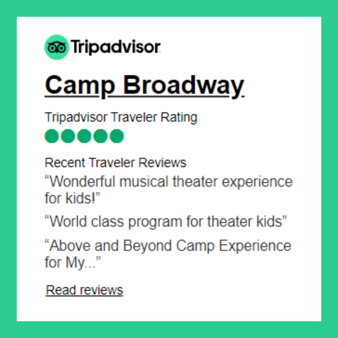 It's #nationaltourismweek, which feels like a great time to let you know that Camp Broadway is Tripadvisor-rated. If you are traveling to New York with kids this summer, check out our theater day camps, which run July 8 - 12.