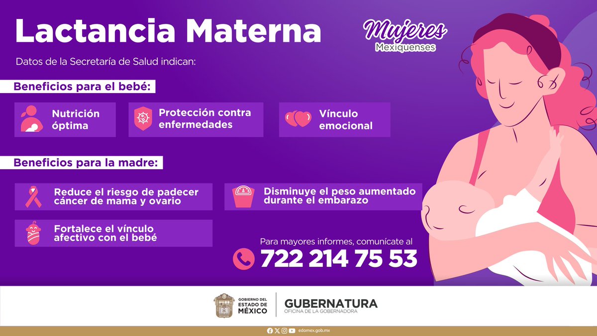 La lactancia materna crea un lazo único entre madre e hijo, a quien le aporta nutrientes para su sano crecimiento. Conoce más de sus beneficios 🤰🏻👇🏻 #SaludParaTuBebé