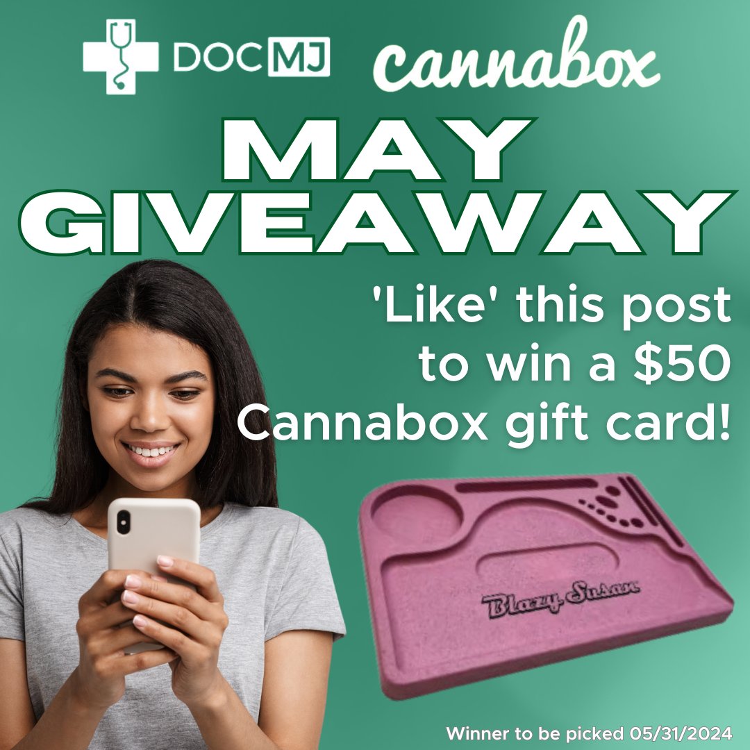 🚀 May your month be filled with high vibes! Join our Cannabox giveaway for a chance to win a $50 e-gift card. Simply 'like' this post to enter! 💨 

Winner to be announced on May 31, 2024.

#Cannabox #Giveaway #EnterToWin