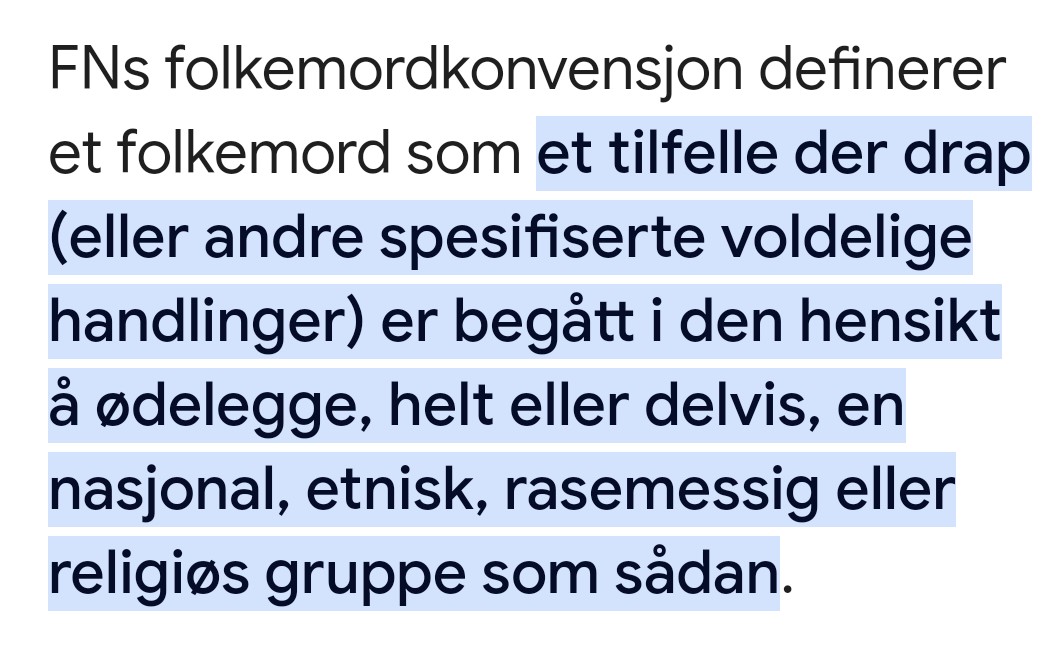 Det er godt mulig FN tar feil også her. Men denne definisjonen på folkemord avslører at Israel IKKE begår folkemord, mens HAMAS har begått det mot jødene.