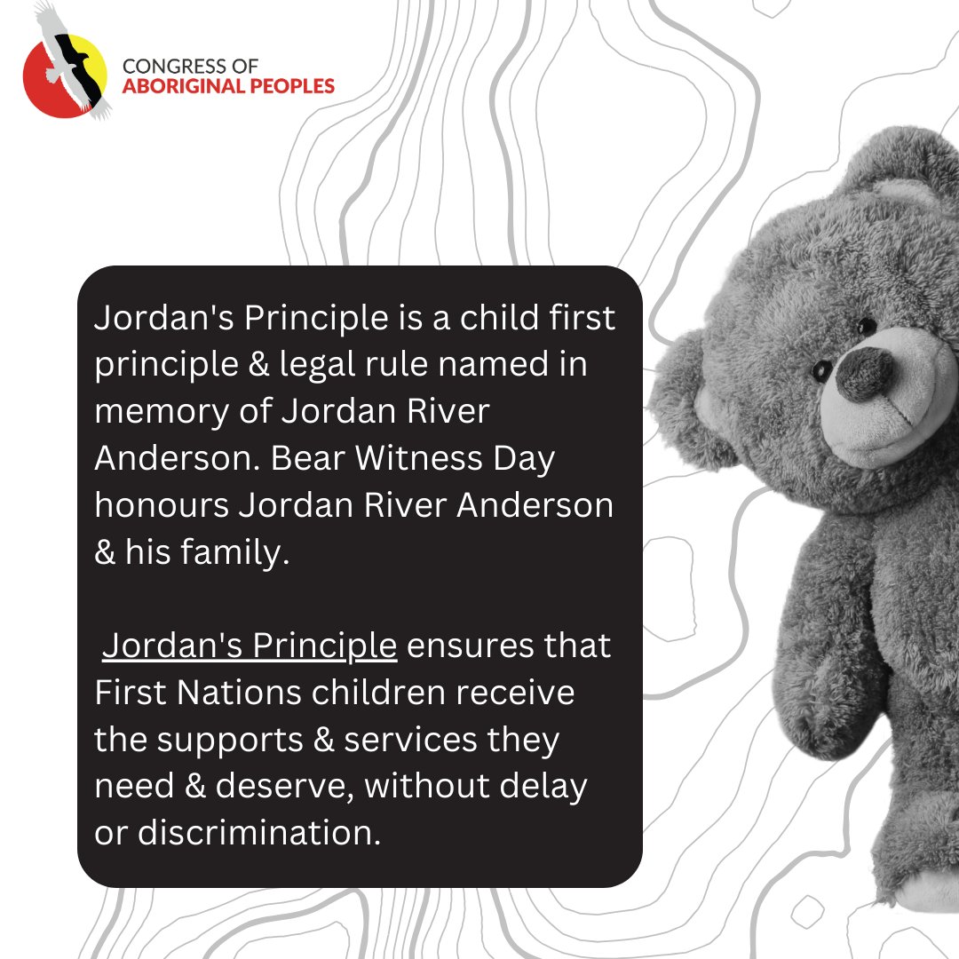 We #BearWitness & honour the memory of Jordan River Anderson. Insisting & ensuring equal access to support & services for ALL Indigenous children without delay or discrimination. Learn More🔗fncaringsociety.com/jordans-princi… @CaringSociety #JordansPrinciple #BearWitnessDay #cdnpoli