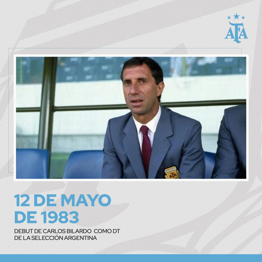 #Efemérides 🧐 Un día como hoy, hace 41 años, Carlos Bilardo debutó como técnico de la Selección @Argentina.

⚽ El encuentro, ante Chile, finalizó 2-2 y fue el puntapié inicial de un exitoso ciclo.