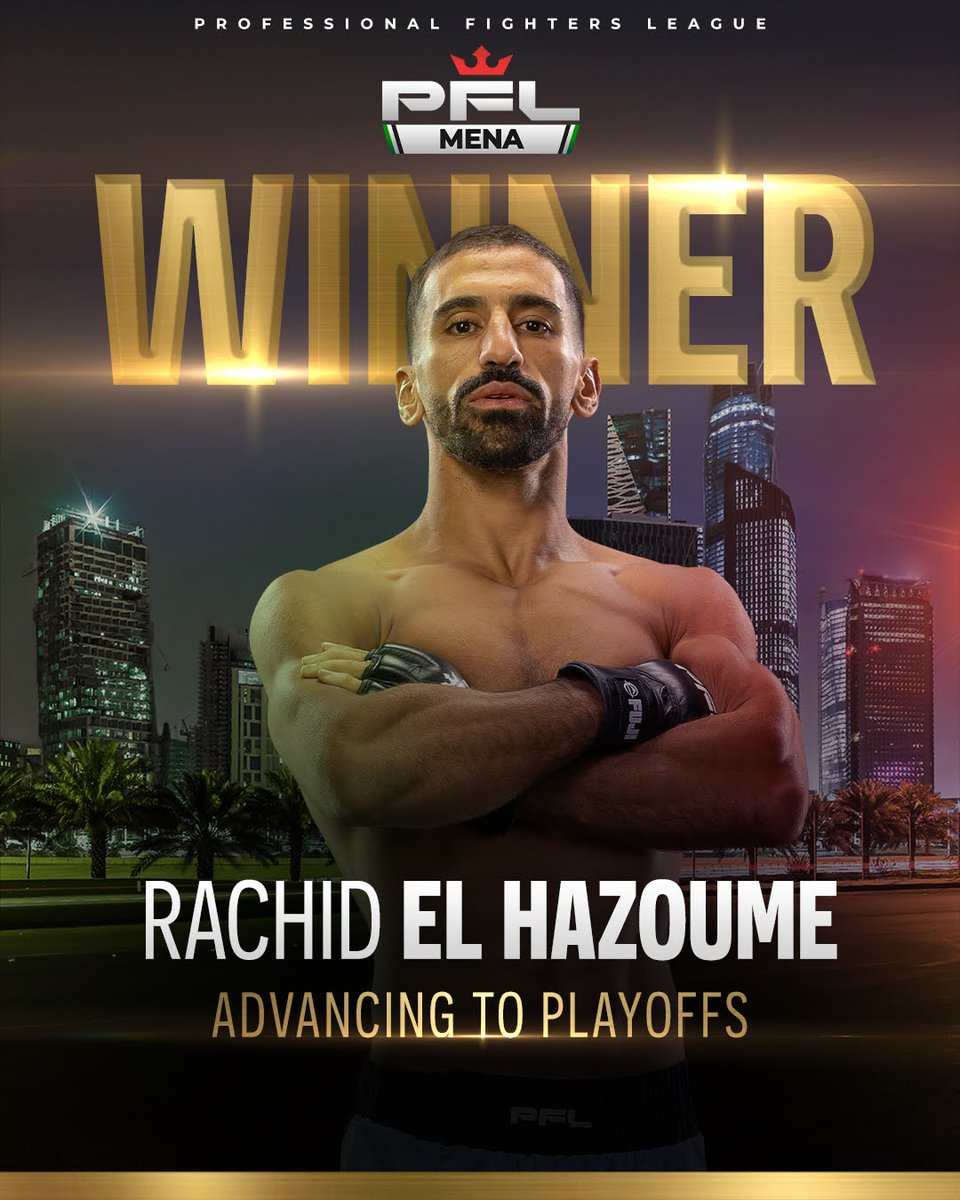 VICTORY SECURED! 

RACHID EL HAZOUME WINS BY SUBMISSION 🇲🇦

LIVE NOW on MBC Action 

#PFL #MMA #MakingHistory #SaudiArabia #MENA 

@PFLMMA