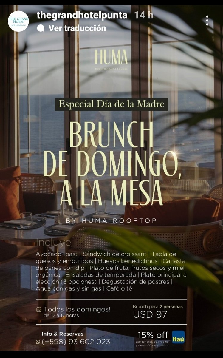 Este Domingo #DiaDeLaMadre en #Uruguay con reservas en <a href="/GRANDHOTELPUNTA/">The Grand Hotel</a> #huma