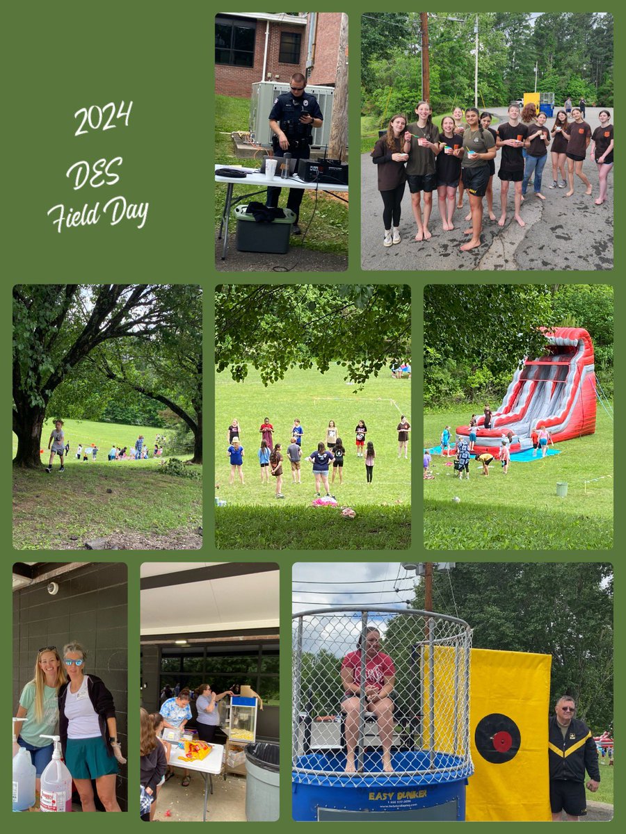 Team Work! Thanks to Coach Maison for planning our Field Day, and thanks to Family Volunteers, SRO/DJ Larson, DCHS JROTC, and DES staff for making the plan happen! #teamworkmakesthedreamwork @Desbears @DCS_TN @DCcougarnation