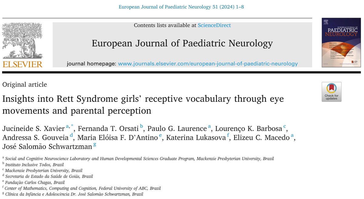 My new paper just got published! Exciting research assessing language in girls with Rett Syndrome using eye-tracking. Key findings on comprehension and communication! 🧠 #Research #RettSyndrome

linkinghub.elsevier.com/retrieve/pii/S…