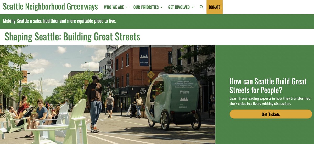 Cathy Tuttle supports Good Trouble (@cathytuttle) on Twitter photo Learn from great Canadian placemakers!
Sunday May 19 1:30 PM Town Hall Seattle
Laura Jane from <a href="/WeAreHub/">HUB Cycling</a> Vancouver BC + <a href="/JeanBeaudoin_/">Jean Beaudoin</a> Montreal, Quebec.
Come curious. Leave inspired.
<a href="/SNGreenways/">Seattle Greenways</a> #Canada #urbanism
Tickets: secure.lglforms.com/form_engine/s/… Learn from great Canadian placemakers!
Sunday May 19 1:30 PM Town Hall Seattle
Laura Jane from <a href="/WeAreHub/">HUB Cycling</a> Vancouver BC + <a href="/JeanBeaudoin_/">Jean Beaudoin</a> Montreal, Quebec.
Come curious. Leave inspired.
<a href="/SNGreenways/">Seattle Greenways</a> #Canada #urbanism
Tickets: secure.lglforms.com/form_engine/s/…