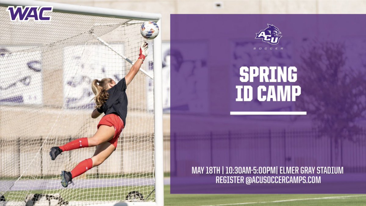 Due to projected inclement weather this Sunday we have decided to move our Spring ID Camp to Saturday, 𝗠𝗮𝘆 𝟭𝟴𝘁𝗵. Registration ⬇️ acusoccercamps.com #GoWildcats