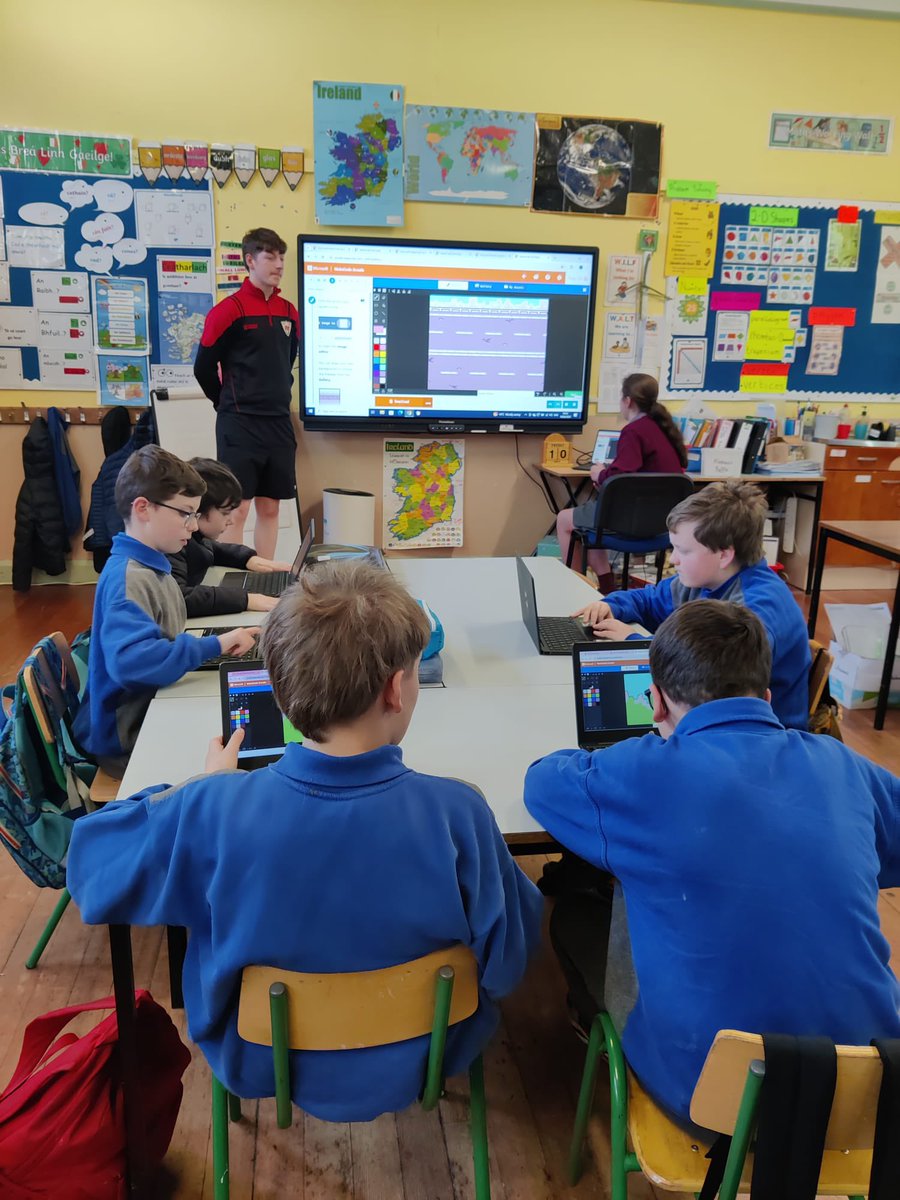 Our TY Dreamspace ambassadors visited St Brigids primary school to teach coding using Microsoft Makecode Arcade.Pupils had great fun making games while learning lots of digital skills. Thanks to all the great pupils and teachers for welcoming us and getting involved. @MS_eduIRL