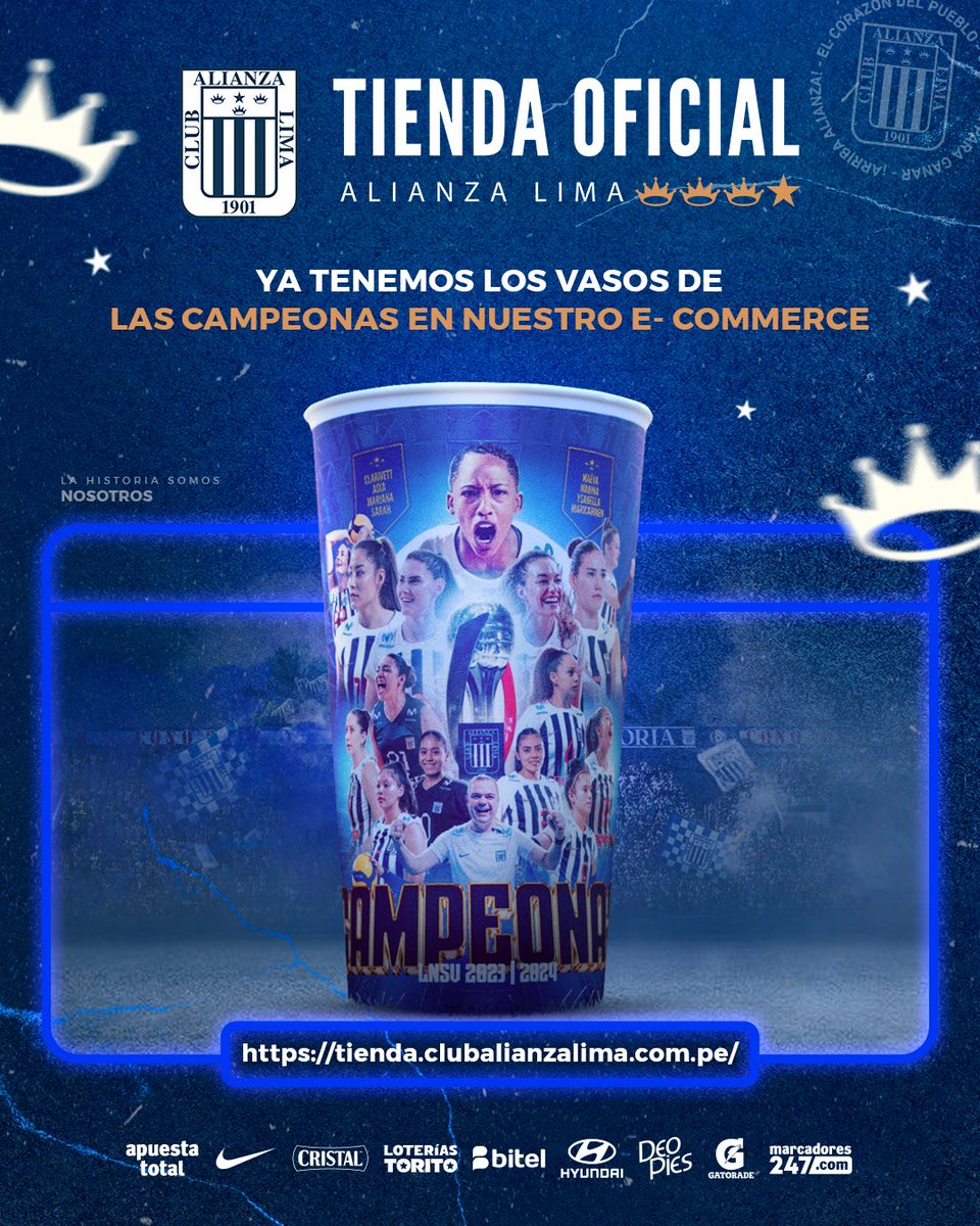 ¡𝗖𝗢𝗥𝗥𝗘 𝗣𝗢𝗥 𝗧𝗨 𝗩𝗔𝗦𝗢! 🥤🏃🏾‍♂️ El vaso de 𝗟𝗮𝘀 𝗖𝗮𝗺𝗽𝗲𝗼𝗻𝗮𝘀 ya está en la 𝗧𝗶𝗲𝗻𝗱𝗮 𝗕𝗹𝗮𝗻𝗾𝘂𝗶𝗮𝘇𝘂𝗹. ⚪️🔵 ➡️ tienda.clubalianzalima.com.pe #TiendaBlanquiazul #ConAlianzaSiempre