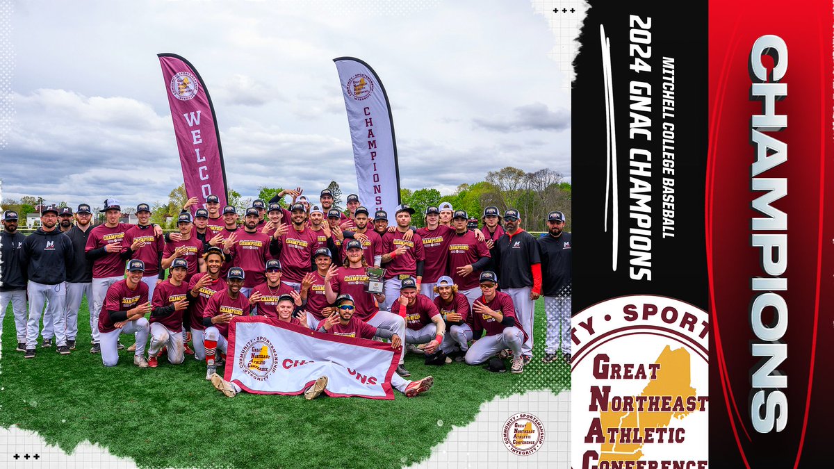 Congratulations to the Mitchell College baseball team on capturing the Great Northeast Athletic Conference (GNAC) Championship during their inaugural season in the conference. 🏆 #GoMariners ⚾️ #d3baseball 🔗 mitchellathletics.com/sports/bsb/202… 📸 Steve McLaughlin Photography