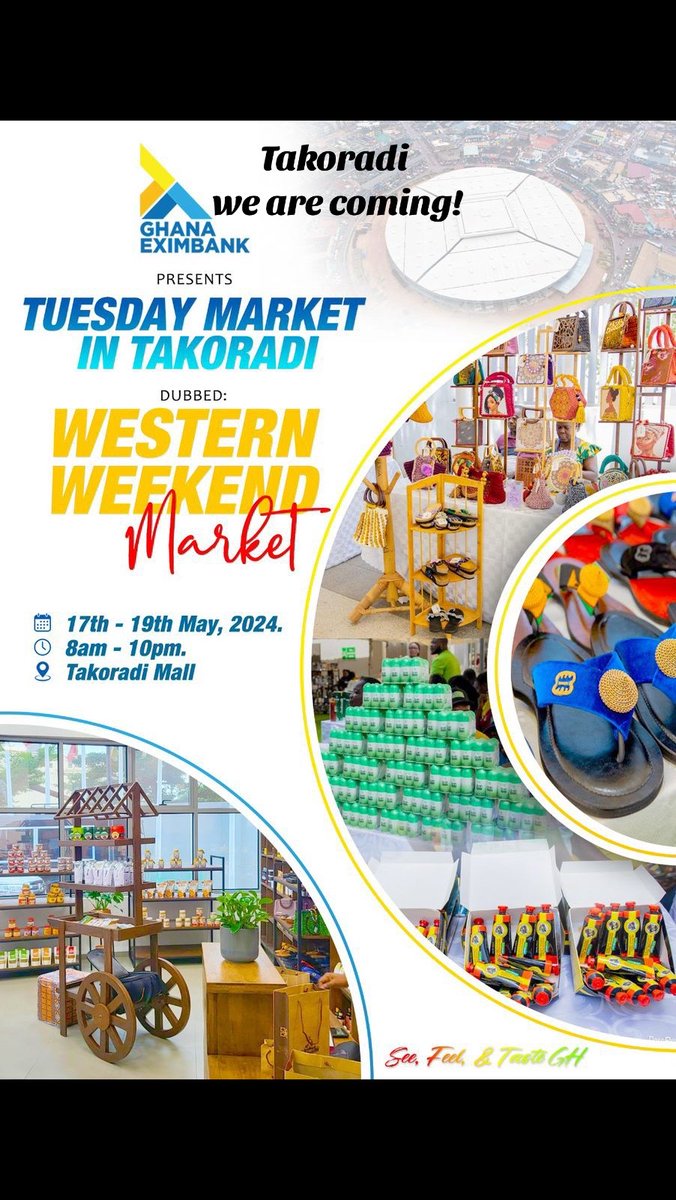 Are you ready people of Takoradi, for the exhilarating Tuesday Market at Takoradi Mall? Join us from May 17th - 19th for an incredible experience. Come out and show your support for locally made Ghanaian products!  #madeinghana #gmithnaturaldeodorant #bestnaturaldeodorant #deo