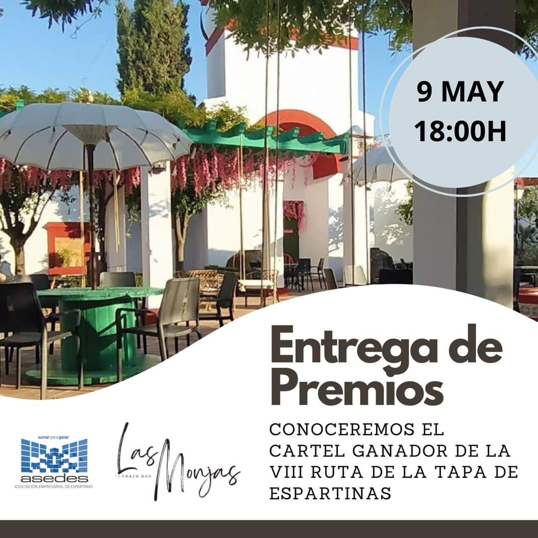 Ayer, concejalas de nuestro Grupo Mpal., estuvieron presentes en la Entrega de Premios del Cartel de la VIII Ruta de la Tapa organizada por @ae_asedes 

¡Enhorabuena al ganador Daniel Barrera! 

Tuvo lugar en los jardines del Centro Cral Casa de las Monjas.

#Empresas #Espartinas