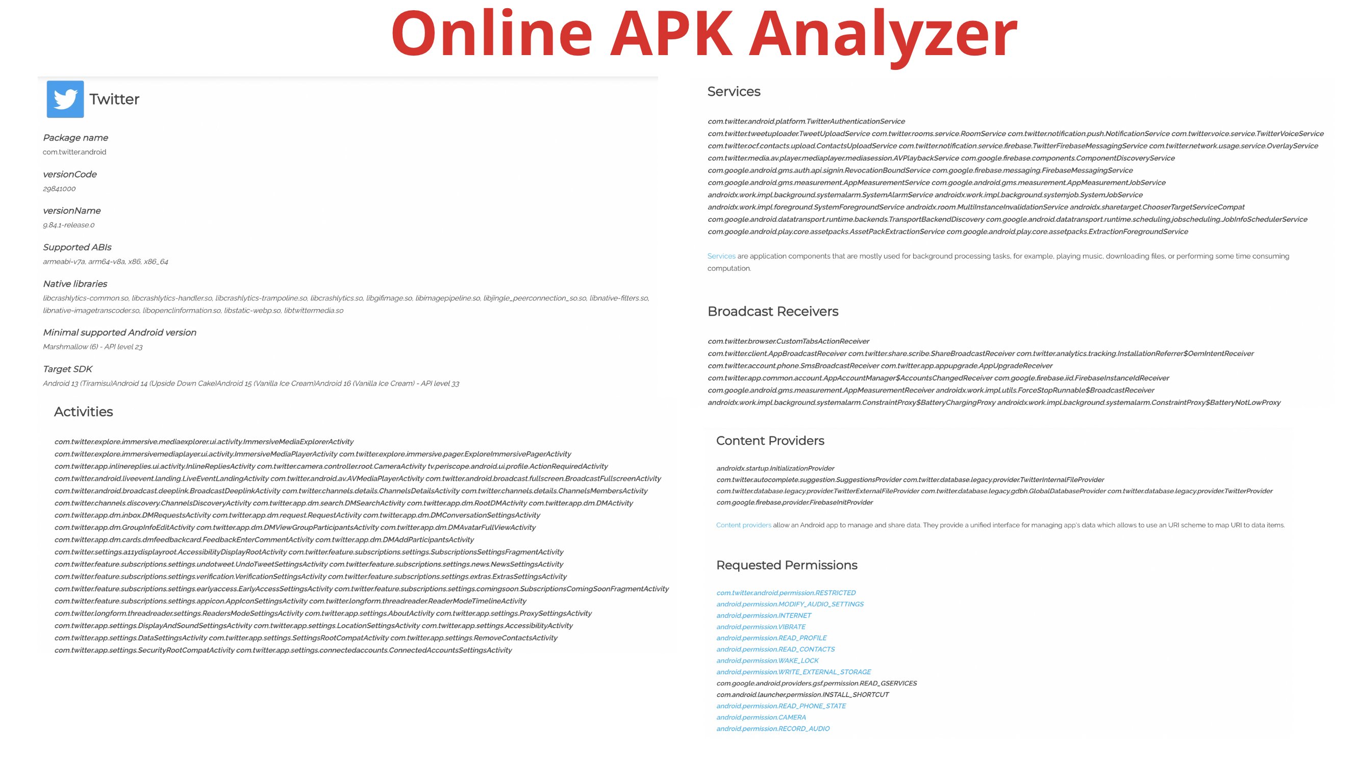 Cyber Detective💙💛 on X: &ldquo;Free Online APK Analyzer Upload any APK 
