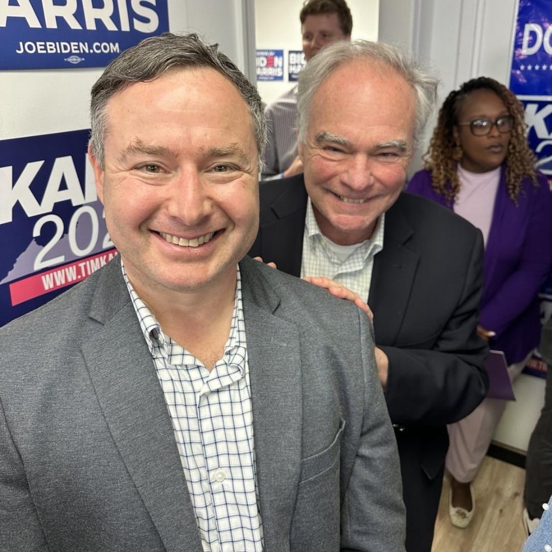 Great to join @timkaine and @DouglasEmhoff at today's Biden-Harris office opening in Annandale, Virginia. Thank you to both of these gentlemen who I last saw at my promotion to Colonel on the steps of the Lincoln Memorial. Their support that day meant the world. Let’s deliver