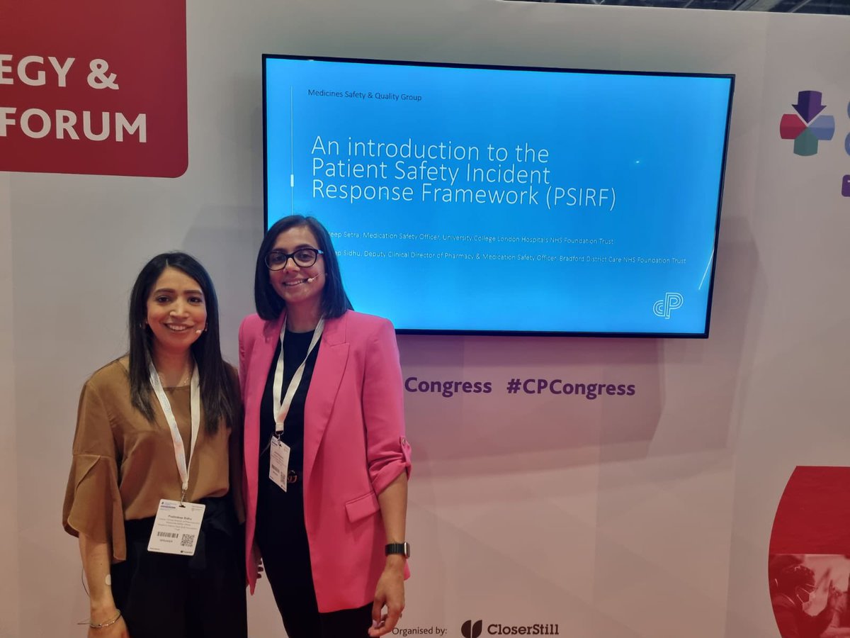 MSQGroup's tweet image. Great to see @PaddaAmandeep and @Prabhdeep_ks represent the @UKCPA MSQ group to talk about PSIRF at @CPCongress #medicationsafety