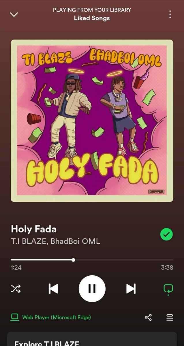 Another great drop from today, T.I Blaze x Bhadboi OML - Holy Fada 💯 'Omoge Ologede, the money choke...'🎶