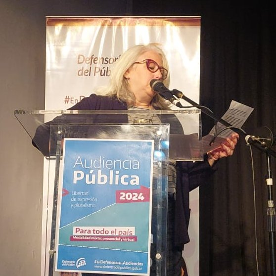 🎙️ "Nos alarma el desmantelamiento de medios públicos. Repudiamos la violencia digital ejercida contra las periodistas. La agenda de derechos está amenazada"

🗣️ <a href="/giselagrunin/">Gisela Grunin</a> de <a href="/Red_PAR/">Red PAR</a>

✍️Audiencia Pública #EnDefensaDeLasAudiencias

👉 En defensadelpublico.gob.ar