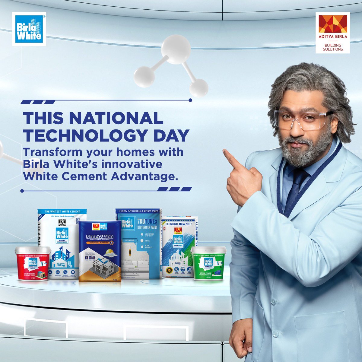 Unlock the power of innovation this National Technology Day! Transform your homes with Birla White’s revolutionary White Cement Advantage. 

#NationalTechnologyDay #BirlaWhite #Innovation #BirlaWhiteKaWhiteCementAdvantage