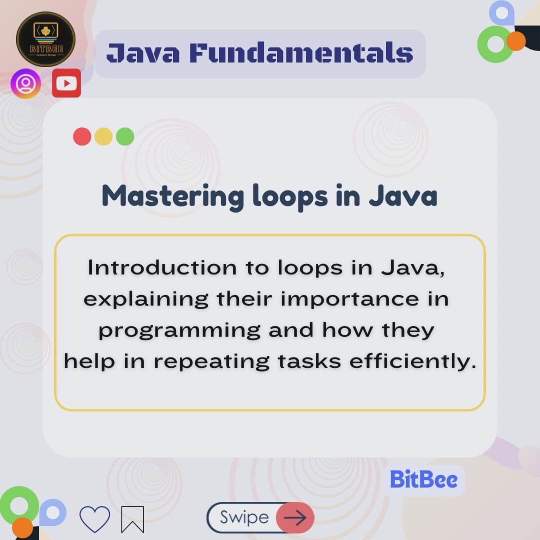 bitbee24's tweet image. Mastering the art of loops in Java! From while to for-each, these powerful tools help automate repetitive tasks and streamline your code. 💻✨ Which loop is your favorite to use? Let’s dive into the world of Java loops together! 🚀  #JavaProgramming #LoopsInJava #CodingLife…