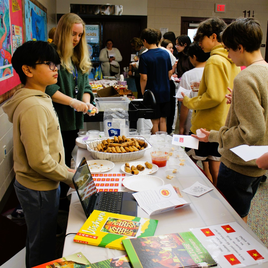 🌍🎉Today GMSN held an amazing Cultural Fair! Each year, the English Learners class hosts a showcase of food & culture from their home countries. This year we had students from Ukraine, Turkey, Greece, & Vietnam. #BelieveInGeneva304 #Geneva304🌏🍲