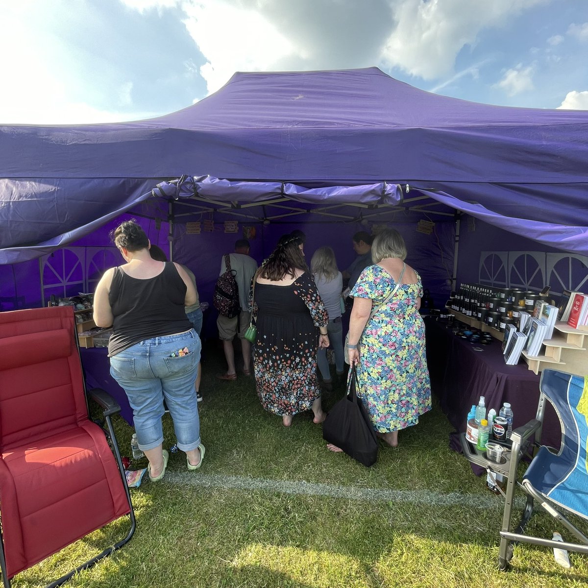 fenixflames1's tweet photo. Fenix Flames. All set up. Enjoying the sun. A Festival for Pagans and Witches. @afestivalforpagansandwitches #herbalincense #witchygoods #crystals #meriden #coventry #crystals #pagangoods https://t.co/7Bi8Vu6qxD
