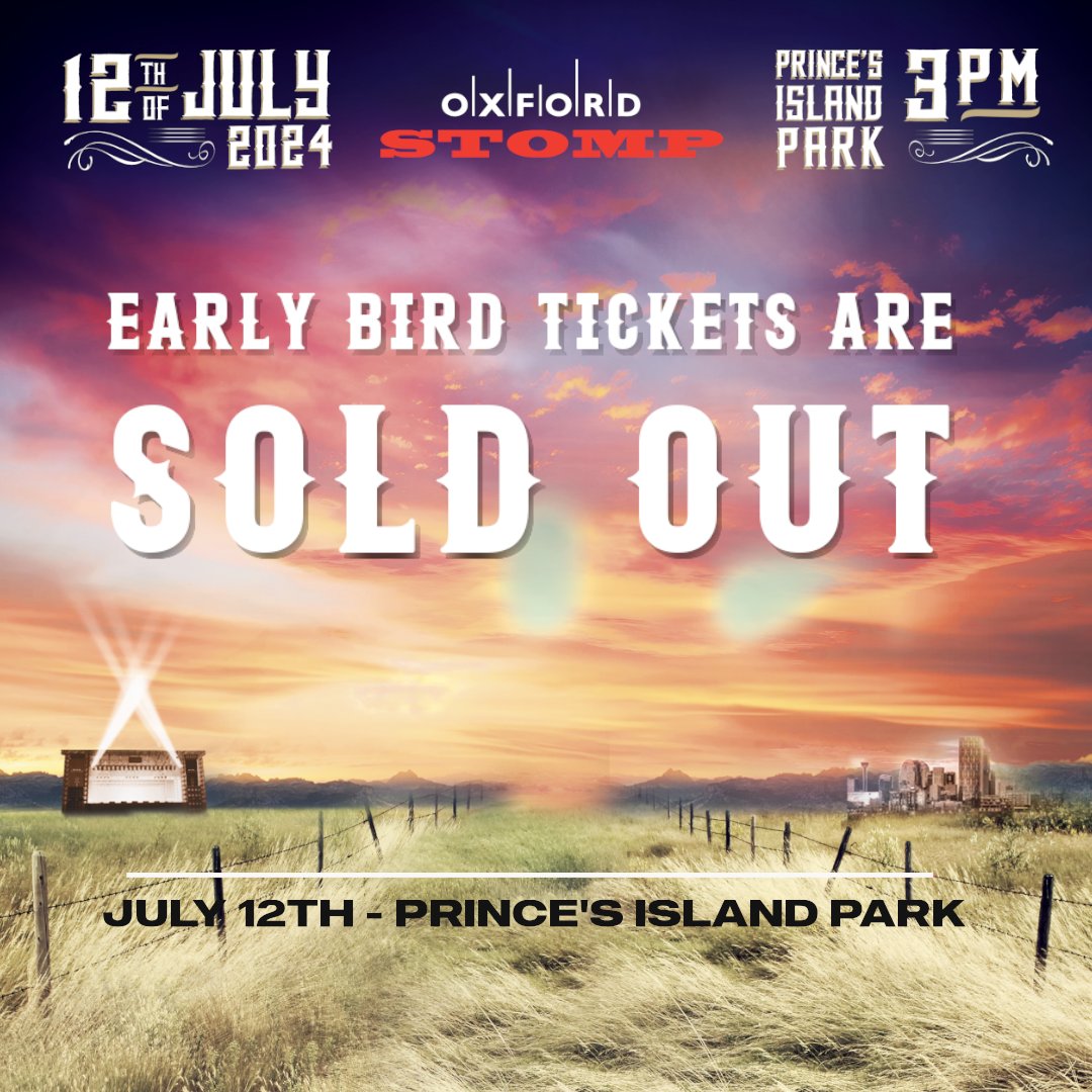 👀Wow, thank you #Calgary . EARLY BIRD tickets are now officially SOLD OUT. We can't thank you enough and can't wait to see you in the park!

General admission, Twisted Tea Ultra VIP and Phillips Backyard VIP tickets are STILL AVAILABLE
👉TICKETS: ticketmaster.ca/event/110060A1…