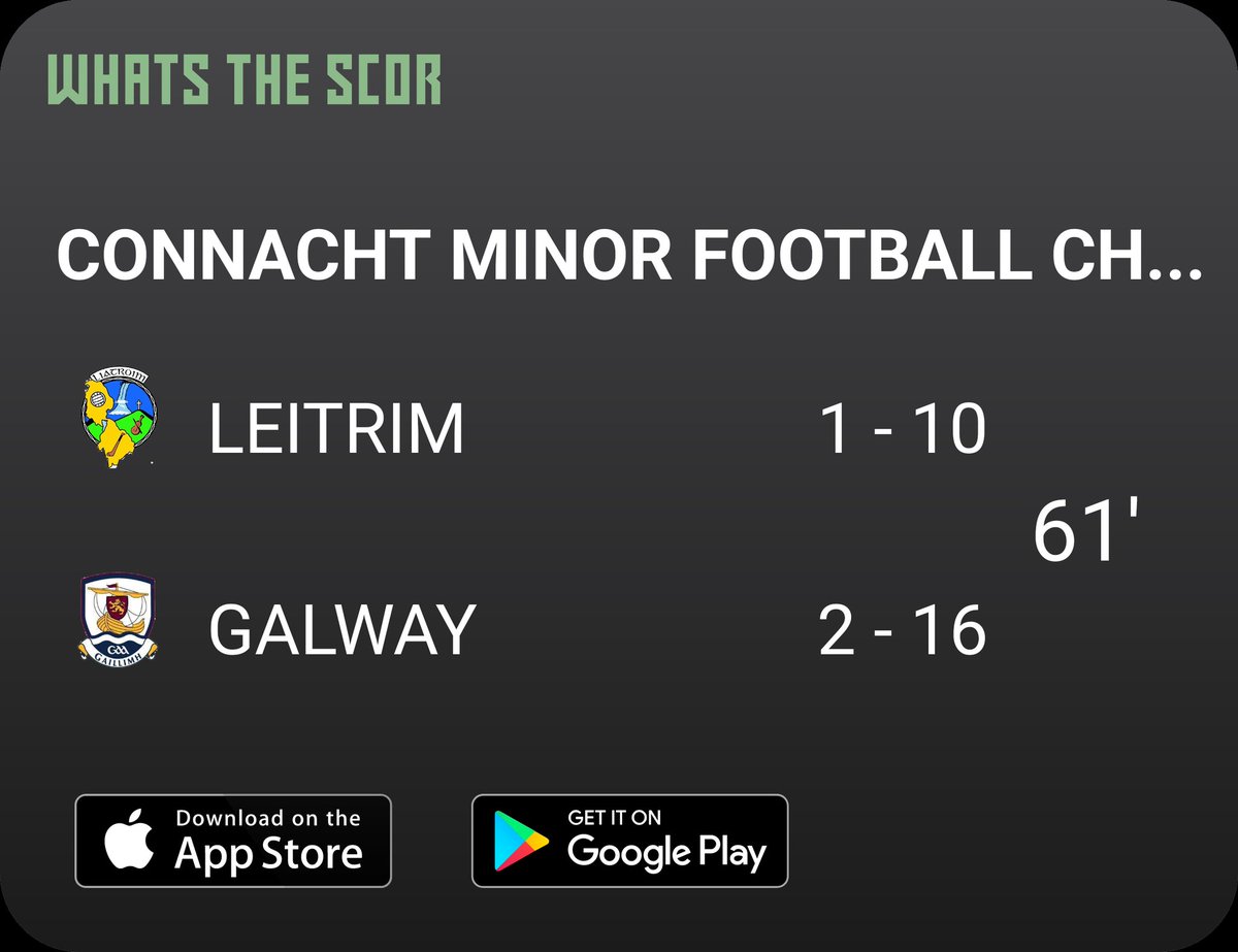 Get Live Score Updates straight to your phone, download Whats The Scor. Follow us on @WhatstheScor