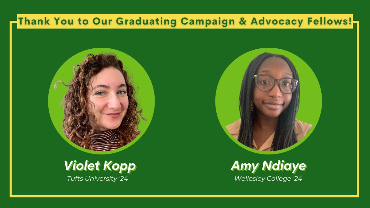 Thank you to the ELM Action Fund’s graduating Campaign & Advocacy Fellows Amy Ndiaye & Violet Kopp! Like many of our previous Fellows, Amy & Violet are starting exciting careers in the advocacy world, for the Office of @SenWarren & the @NCDemParty respectively. Thank you both!