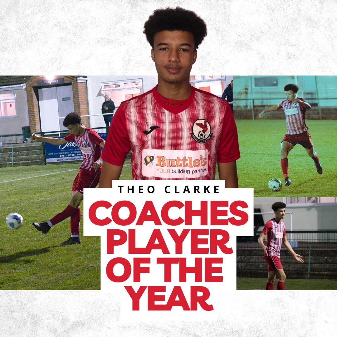 🏆| 𝐂𝐨𝐚𝐜𝐡𝐞𝐬 𝐏𝐥𝐚𝐲𝐞𝐫 𝐨𝐟 𝐭𝐡𝐞 𝐘𝐞𝐚𝐫 Well done to Theo Clarke who deservedly won this award🥇 Theo started our 1st game of the season aged just 16 & has excelled at LB! Defensively so solid & always a threat going forward, it’s been a great year for him❤️