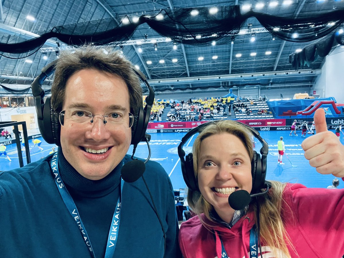 OllyHogben's tweet image. One of the things I love about @IFF_Floorball is the chance to bring new female voices - expert athletes with years of playing experience - into broadcasting. Today I worked with @yasmin_skene 🇦🇺, Agata Plechan 🇵🇱, and Anna Ankudinova 🇱🇻. They all did terrifically on air!