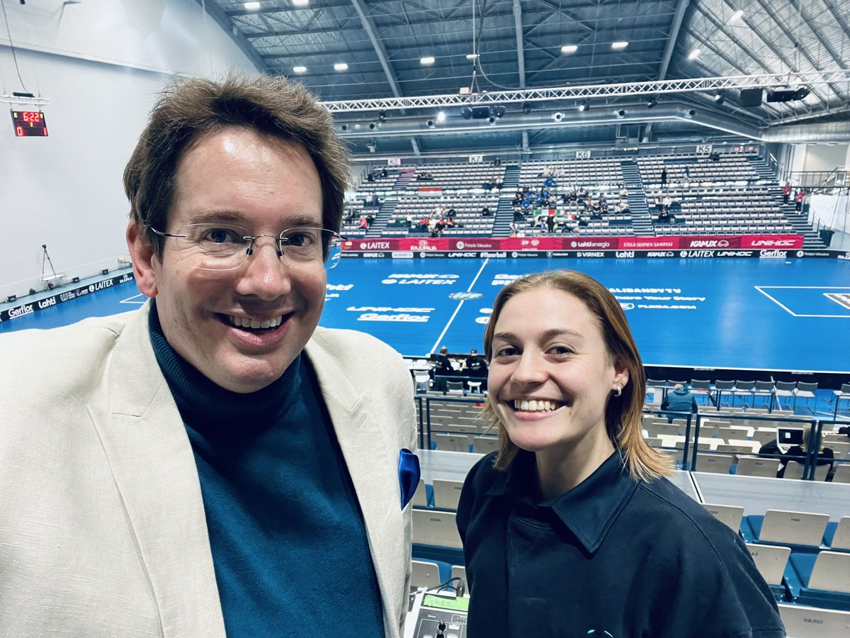 OllyHogben's tweet image. One of the things I love about @IFF_Floorball is the chance to bring new female voices - expert athletes with years of playing experience - into broadcasting. Today I worked with @yasmin_skene 🇦🇺, Agata Plechan 🇵🇱, and Anna Ankudinova 🇱🇻. They all did terrifically on air!