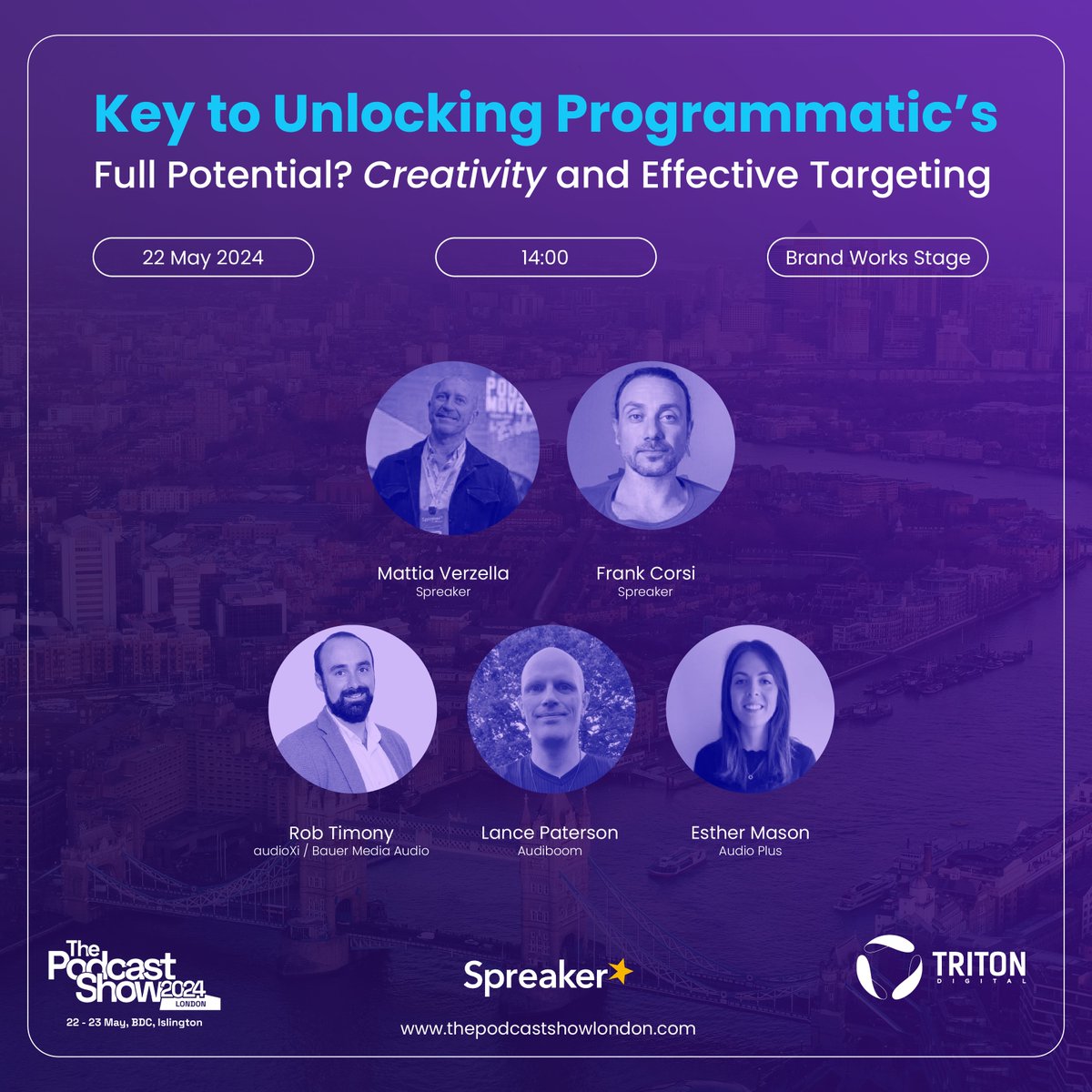 We've got that 🔑 to unlocking the full potential of #programmatic Join our session alongside audio rock stars from @audioXIreland / @bauermediani, @Audioboom, and @audioplusagency at @PodcastShowLDN to learn more! #PodShowLDN