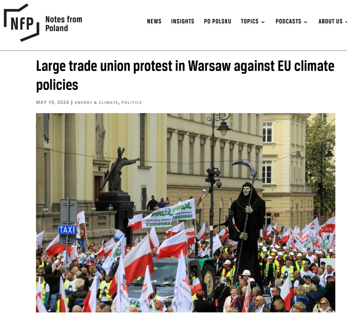 “Heute fand in Warschau eine Groß-Demonstration gegen die Klimapolitik der EU statt, die von der Gewerkschaft Solidarność organisiert wurde und an der führende Vertreter der Partei Recht und Gerechtigkeit (PiS), der größten Oppositionspartei der EU-freundlichen Regierung von…