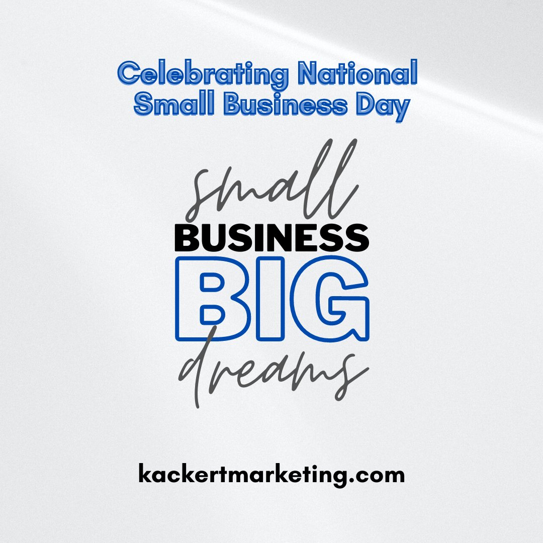 Happy National Small Business Day to all of the small-based businesses across the US striving to make an impact on the viability of their local economies. I'm proud to work alongside you to help your business grow!  #kackertmarketing  #SmallBusinessDay #SmallBizLove #Community