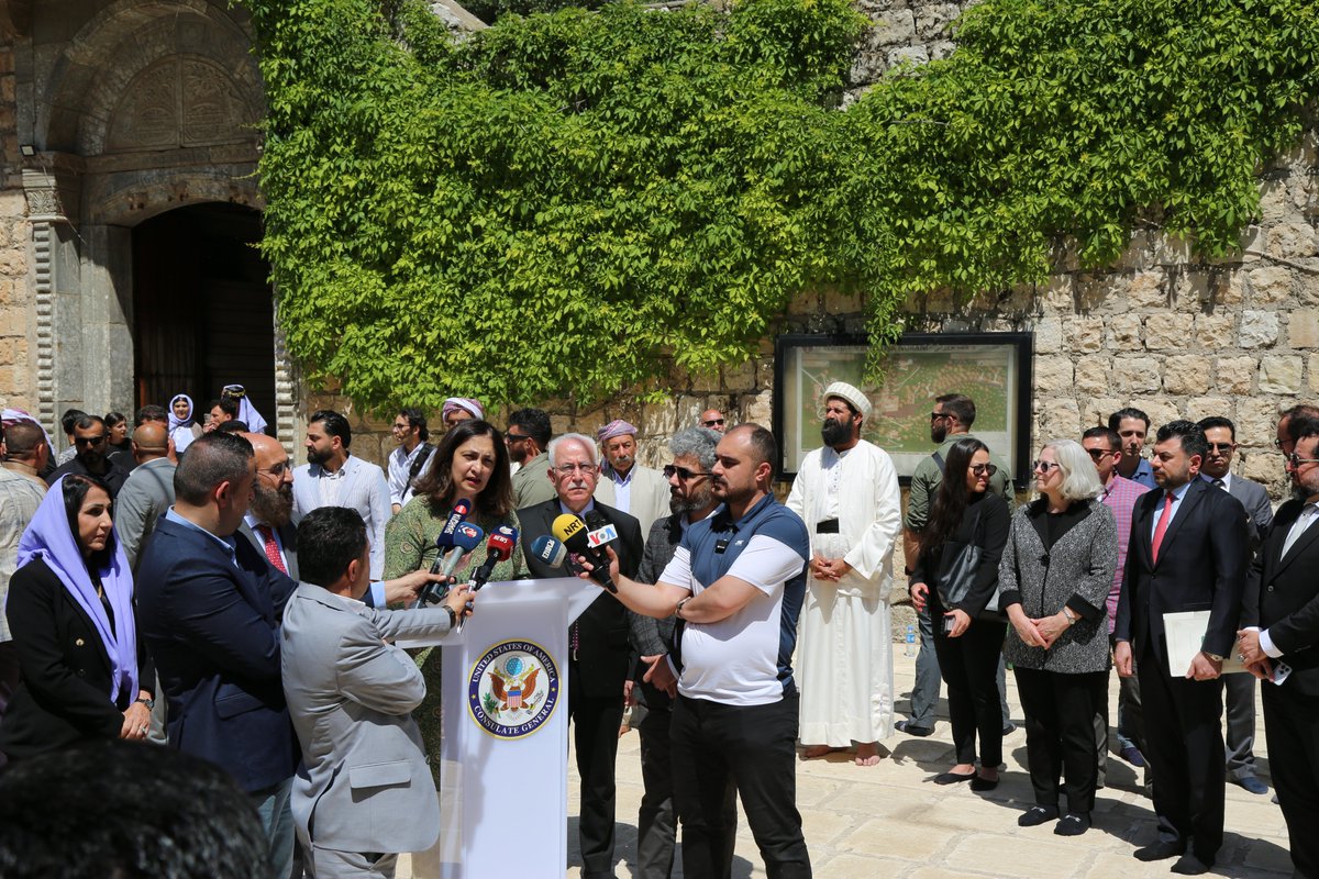Profoundly moved to end my Iraq stay in Lalish, where I visited a historic Yezidi temple to commemorate 10 years since the ISIS genocide against Yezidis and other religious and ethnic groups. The 🇺🇸 will never forget the victims and will continue to press for justice. Read my