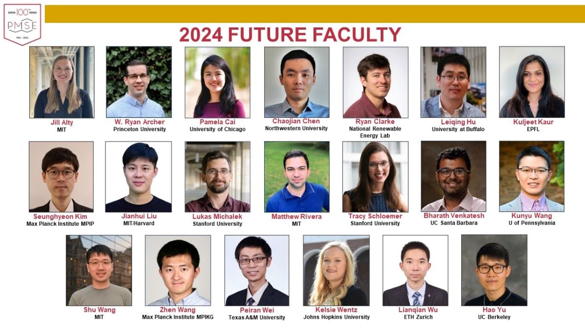 I am so honored to be selected by the ACS PMSE Division (@acspmse) as one of the 2024 Future Faculty Scholars! Looks like I will be in great company with #AOBpostdocs @jillalty and @tracyhle, also excited to meet many new faces. Thanks @BekkaKlausen for my nomination. 🙂