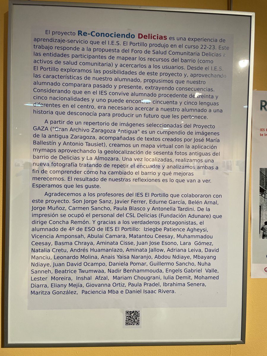 Proyecto #aprendizajeservicio de @ieselportillo Re-Conociendo fotos antiguas del barrio para mapeo de activos del Foro de #SaludComunitaria de #Delicias #Zaragoza para la reapropiación del barrio por alumnado diverso (35 nacionalidades) #CentroEducativoSaludable #PromocionaSalud