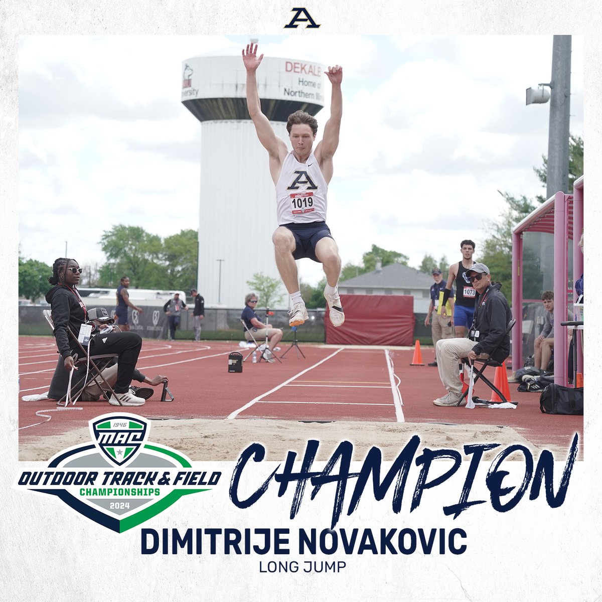 🚨 MAC CHAMPION 🚨 👏 @ZipsTFCC Dimitrije Novakovic wins the @MACSports men's long jump crown for the third time with a winning mark of 23-11.50 (7.30m). #GoZips | @ZipsTFCC 🦘