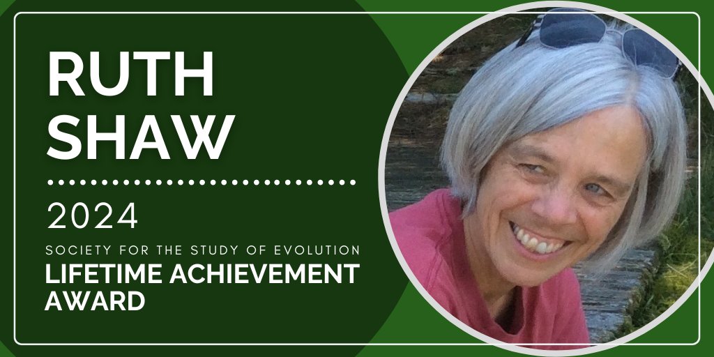Congratulations to our 2024 Lifetime Achievement Award winner, Dr. Ruth Shaw! Tune in to the virtual portion of #Evol2024 on June 28 to hear her award talk. evolutionsociety.org/news/display/2… @evol_mtg