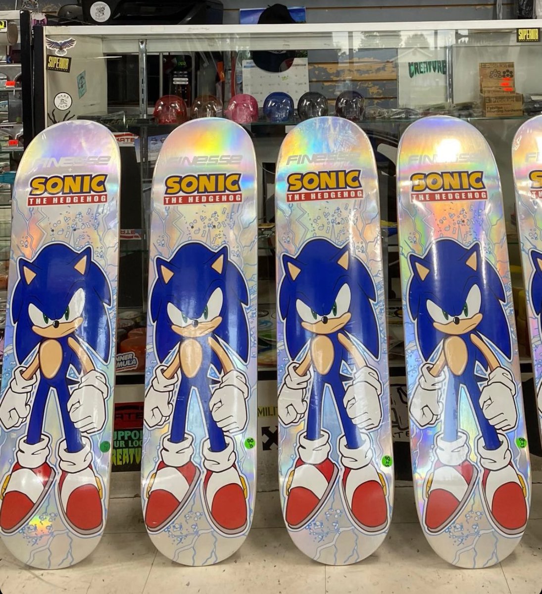 Skate7Skateshop on Instagram has posted some pictures of Sonic the Hedgehog HOLO SKATEBOARDS made for FinesseBrand!

Wondering if/when we'll see these available for purchase! 💙👀