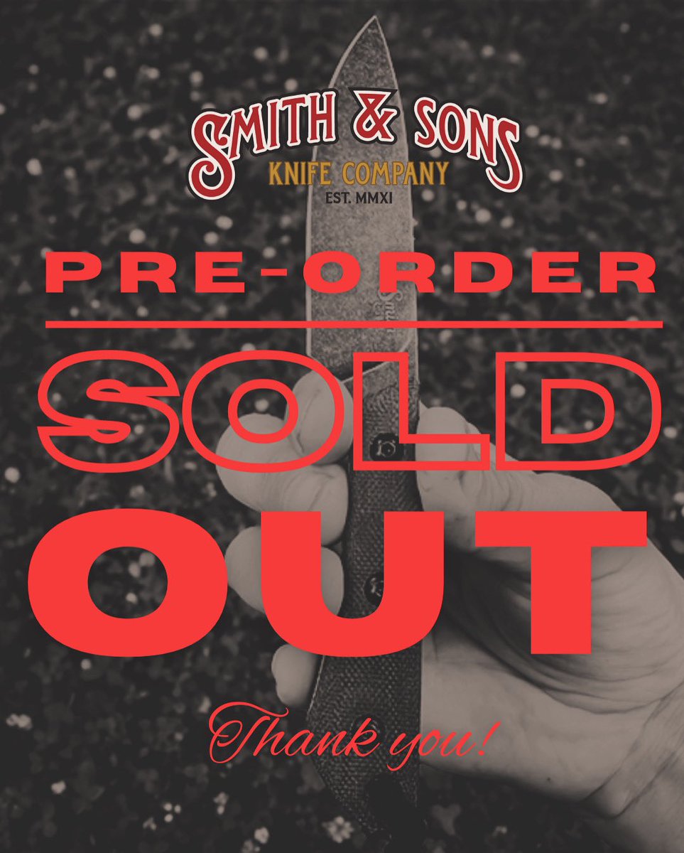 SmithnSonsKnfCo's tweet photo. The Scamp pre-order is officially SOLD OUT! Thank you to everyone who participated…we’ll be working on these next week. If you missed out, don’t worry! More good things are coming your way! #edc #usamade #cpm3v https://t.co/1Nj1PcQHMb