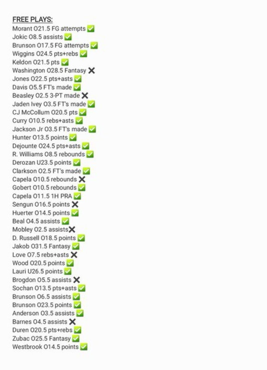 Mattplayerprops's tweet photo. NBA FREE PLAY!? 👀

Show me the interest and I'll post

🔥9-1 on FREE plays this year 
🔥31-8 (79.5%) last year 

#NBAPlayoffs #GamblingTwitter https://t.co/FzxC7kADJ2