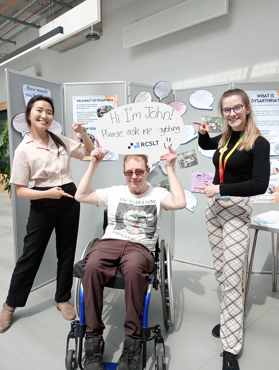It was the world's first #DysarthiaAwarenessDay today, set in Sheffield at the moment but hopefully to become a national or even international event.

I'm very aware of dysarthria, so as the speech bubble says feel free to ask me anything.  Except now, because I'm in bed.